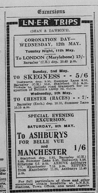 An advertisement for excursions.