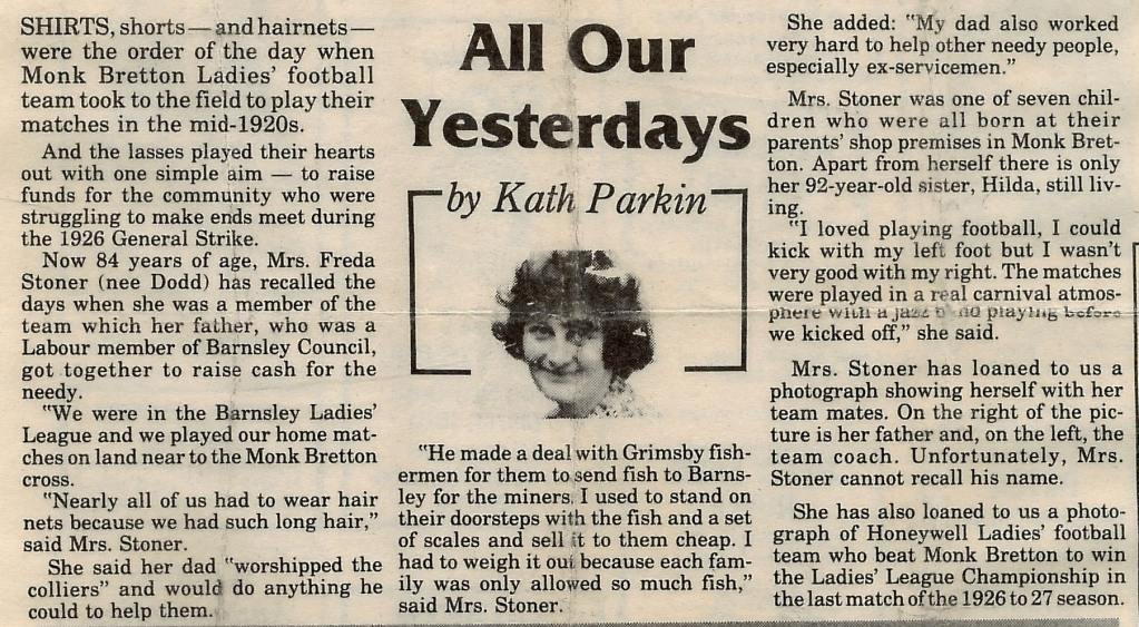 'All Our Yesterdays - Kath Parkn news cutting