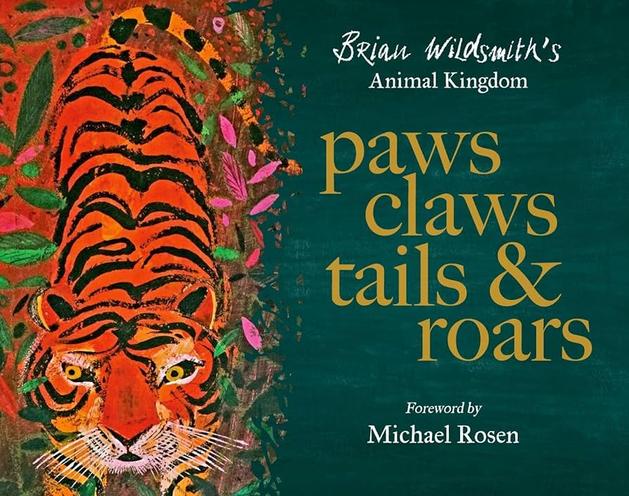 The front page of the book with a tiger on the left hand side and a tiger on the right.